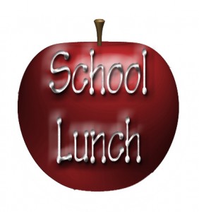 Apple with School Lunch